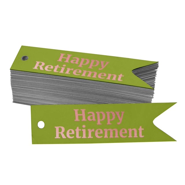 Inkdotpot Rose Gold Foil Paper Hang Tags Happy Retirement Favor Tags 100 Pieces