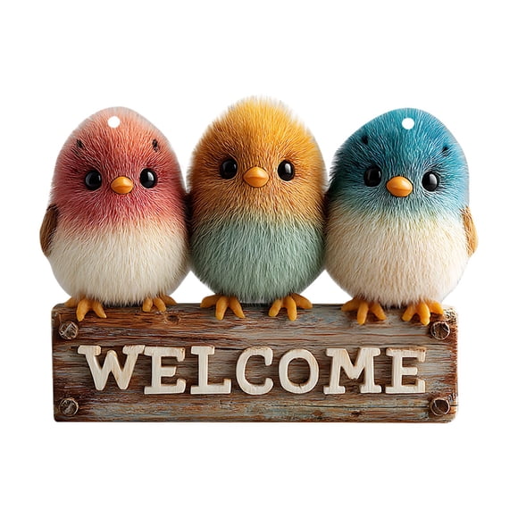 Welcome Sign for Wall Happy Animal Welcome Sign News Bird Wooden Pendant Wall and Garden Decoration Hanging Signwooden Welcome Sign