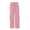 thumbnail image 5 of Tnhcen Women's Drawstring Low-Rise Cargo Pants - Multi-Pocket Stretch Workwear Relaxed Fit Casual Style Soft Lightweight Trousers, 5 of 5
