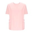 thumbnail image 1 of Ovbmpzd T-Shirts à Manches Courtes pour Femmes Allaitement Col en V Rose 4 Poches Chemises Unies Chemises pour Femmes TG, 1 of 4