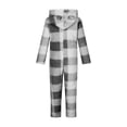 thumbnail image 3 of Combinaison à Manches Longues pour Filles, Combinaison à Capuche à Carreaux à Manches Longues, Tenue de Nuit Décontractée d'Hiver avec Chaleur, Rouge, Manches Longues, 3 of 6