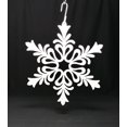 thumbnail image 2 of Village Wrought Iron HOS-351W Snowflake Floral Design - Decorative Hanging Silhouette, White, 2 of 3