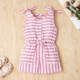 thumbnail image 3 of Combinaison Bébé Fille Sans Manches, Casual à Rayures Bowknot Ensemble Short Body, 3 of 5