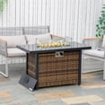 thumbnail image 2 of Outsunny Table de Foyer au Propane 43 Pouces Table de Feu Extérieure, Brun, 2 of 10