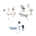 thumbnail image 1 of Ruiboury Miniature Bathtub Toilet Sink Mirror Set Addition For Mini House type 1 1Set, 1 of 6