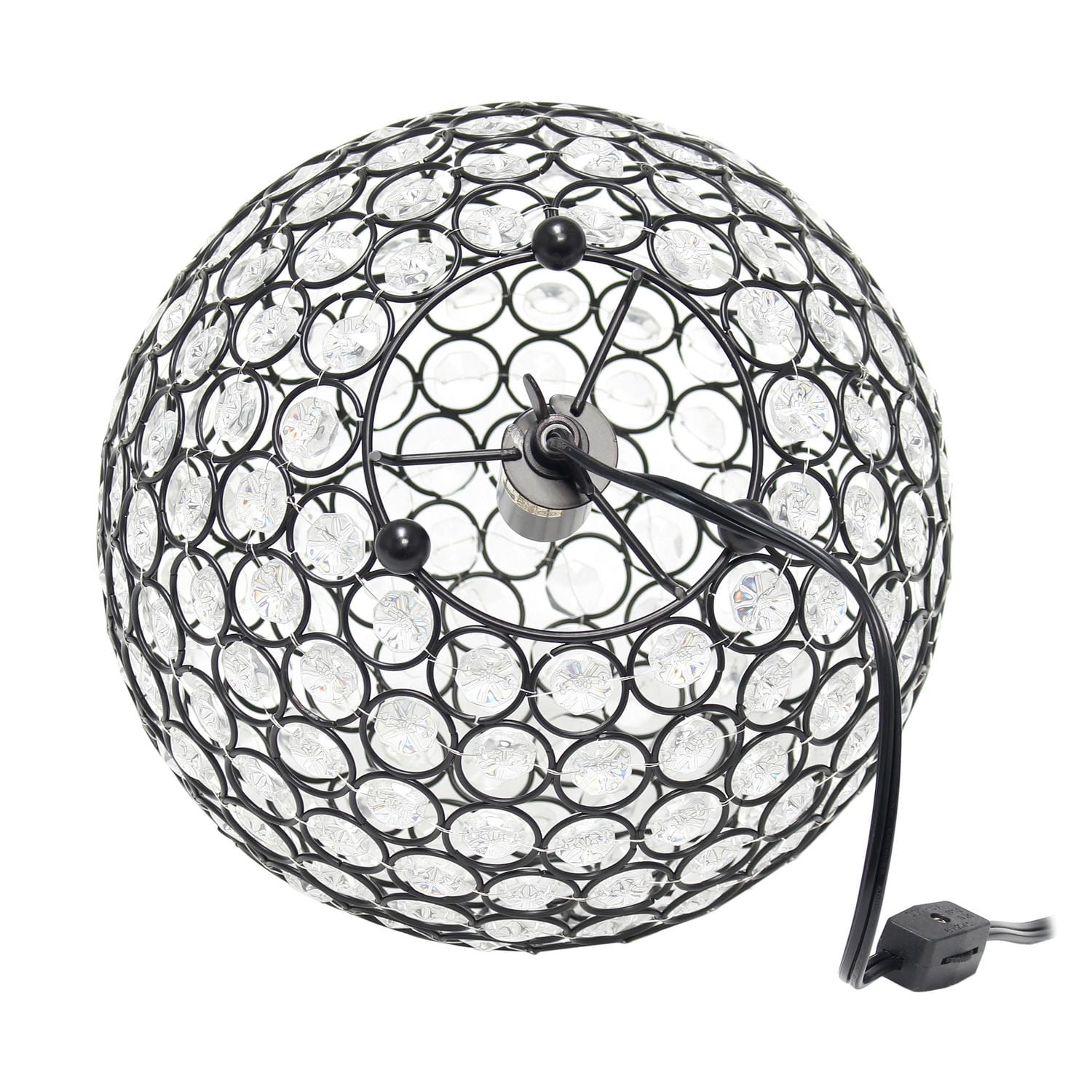 Lampe de table Elegant Designs à paillettes boule de cristal de 10 pouces