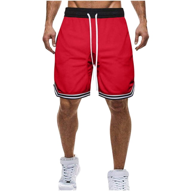 Shorts pour Hommes en Solde, Shorts Amples pour Hommes Shorts de Marche pour Hommes Shorts de Course Athlétiques pour Hommes Shorts Essentiels Shorts de Survêtement pour Hommes, Rouge, 4TG