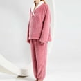 thumbnail image 4 of Cadeau TIMIFIS Roses Femmes Ensembles de Pyjama en Molleton Hauts à Manches Longues et Pantalons Ensembles de PJs Joggers Tenue d'Intérieur en Peluche Vêtements de Nuit Printemps/été, 4 of 6