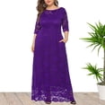 thumbnail image 2 of Fridja Robe de Soirée pour Femme, Grande Taille, en Dentelle Ajourée avec Poches, Jupe Longue, 2 of 4