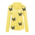 thumbnail image 4 of Pompotops Chemisiers et Chemises pour Femmes, Mode Décontractée Printemps Été, Imprimé Floral, Manches Longues, Col en V, Liquidation, 4 of 6