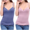 thumbnail image 2 of Débardeur pour Femmes, 2 Pcs Haut Sans Manches à Col en V Uni pour Femmes avec Bonnets Rembourrés Blouse Sans Manches, 2 of 4