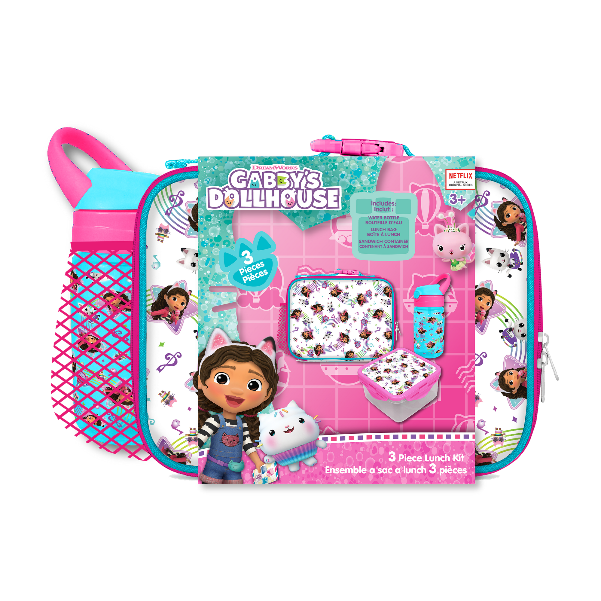 Gabby's Dollhouse  3pc Lunch Bag Set