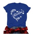 thumbnail image 2 of Meichang T-Shirts de la Saint-Valentin pour Femmes, Hauts Mignons avec Motif Cœur, Manches 3/4, Col Rond, Coupe Ample, 2 of 4