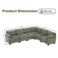 thumbnail image 2 of Bonzy Home Canapé Sectionnel Convertible pour Salon avec Ottoman Vert, 2 of 6