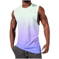 thumbnail image 2 of NTACZA Athletic Men Tank Tops Sleeveless Basic Shirt Crew Neck Gradient Sports Mens T-Shirts L, 2 of 5