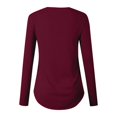 thumbnail image 4 of Women‘s Solid Color Long Sleeve Printed Top Pink M, 4 of 4
