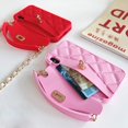 thumbnail image 2 of Wallet Case Compatible with iPhone, Pretty Luxury Bag Design, Purse Flip Card Pouch Cover Soft Silicone Case with Hand Holder Long Shoulder Strap(Pink,iPhone XS max), 2 of 6
