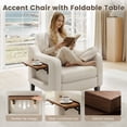 thumbnail image 4 of MALOL Modern Accent Chair Set of 2 with Foldable Table, 2 Side Pockets,Upholstered Living Room Side Chair Wooden Fabric Armchair, Single Sofa for Bedroom/Office/Reception Room, Beige, 4 of 6
