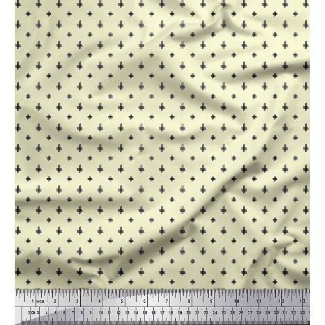 Soimoi Cotton Cambric Fabric Hash Sign Geometric Print Sewing Fabric Yard 56 Inch Wide