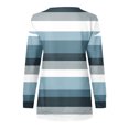 thumbnail image 5 of Chandails à Capuchon Mode pour Femmes 2023 Hauts Automne Manches Longues Ample Chandail à Enfiler Chemise Chic Décontracté Dames Rayé Col Rond Chandails 50 % de Rabais Liquidation Costumes d'Halloween/Noël, 5 of 5