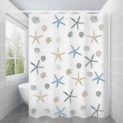 RXIRUCGD Beach Shower Curtain 31.5" X 70.9" Seashell Starfish Multi-Color Shower Curtains Fabric Bathroom Curtain Durable Water Repellent Bath Curtain