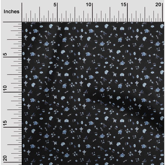 oneOone Polyester Lycra Fabric Leaves & Flower Floral Print Sewing Fabric BTY 56 Inch Wide
