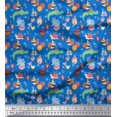 thumbnail image 1 of Soimoi Poly Georgette Fabric Balloon & Cute Animals Kids Print Fabric by Yard 42 Inch Wide, 1 of 3