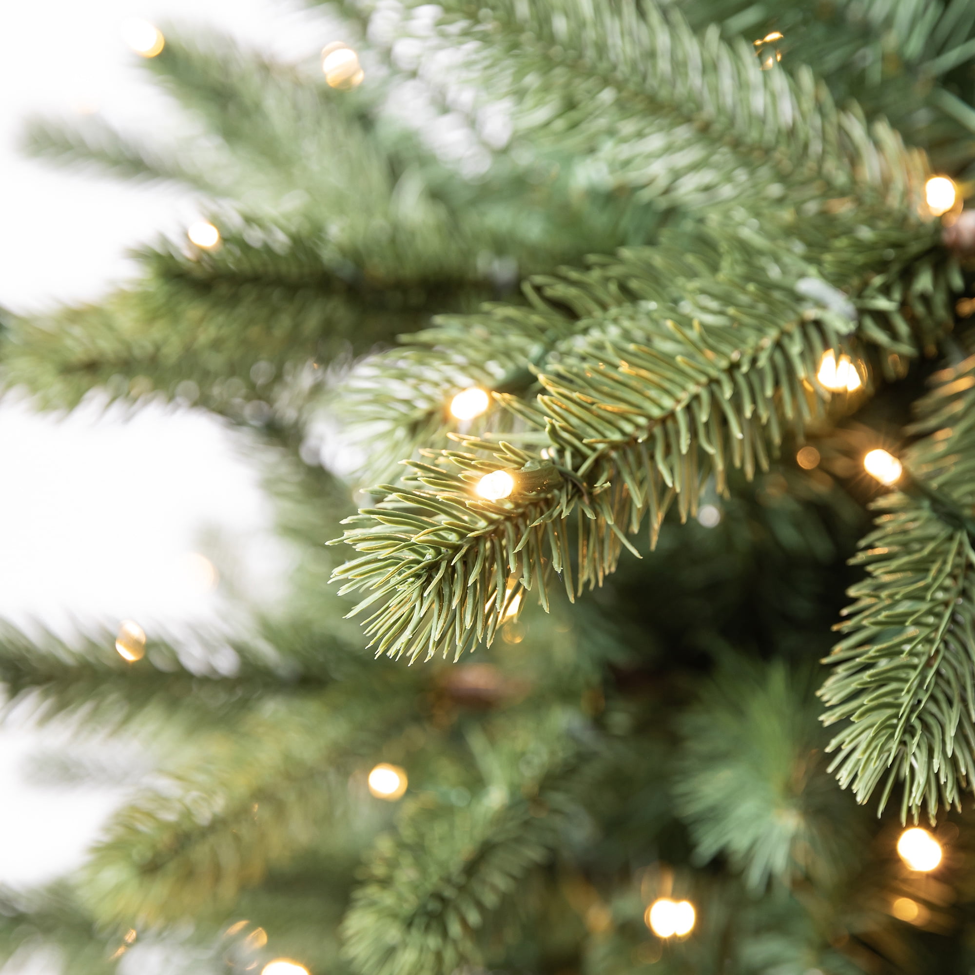 Holiday Time Birchwood 7.5' Pre-Lit Regular Full Quick Set® Simple Shape rPE/rPET Fir Christmas Tree - Green
