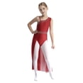 thumbnail image 3 of Ocealan Robe de Danse Lyrique pour Filles, Justaucorps-Robe Sans Manches avec Jupe en Maille, Performance sur Scène, Enfants, Bourgogne 14, 3 of 7