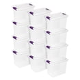thumbnail image 1 of Sterilite ClearView 27 Quart Stacking Storage Tote w/ Latch Lid, 24 Pack, 1 of 7