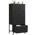 thumbnail image 1 of EDX Commode à 4 Tiroirs pour Chambre, Organisateur de Rangement en Tissu Armoire Étroite Table d'Appoint, Noir, 1 of 9