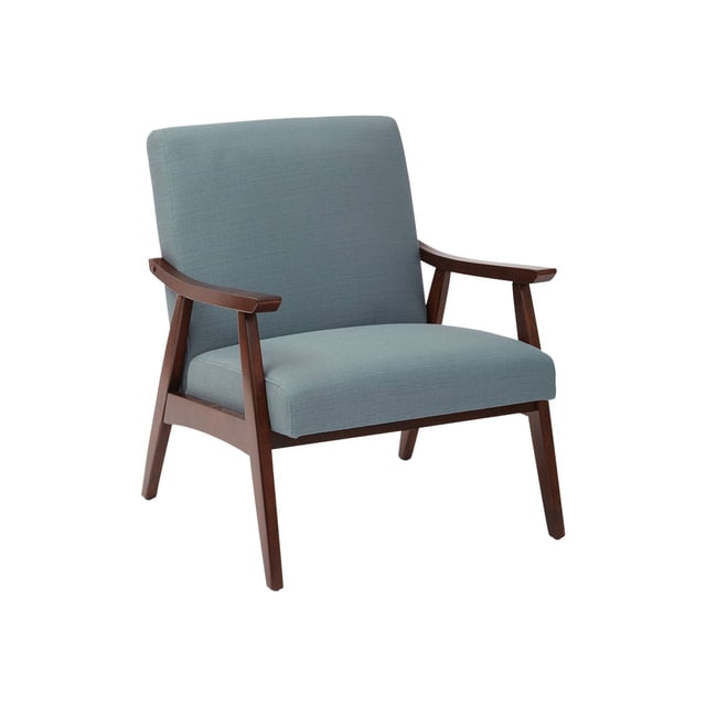 Davis Chair in Klein Sea Blue Fabric with Medium Espresso Frame