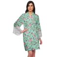 thumbnail image 1 of Moomaya Printed Short Robes For Women Cotton Robes For Women With Lace Trim, 1 of 6