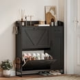 thumbnail image 2 of HOMCOM Armoire à Chaussures, Armoire de Rangement pour Chaussures Style Ferme avec Armoire Latérale Noire, 2 of 10