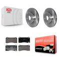 thumbnail image 1 of Transit Auto Front Disc Brake Rotors and Semi-Metallic Pads Kit for Car 2017-2022 Tesla 3 with Gray Painted Calipers K8F-104048, 1 of 11