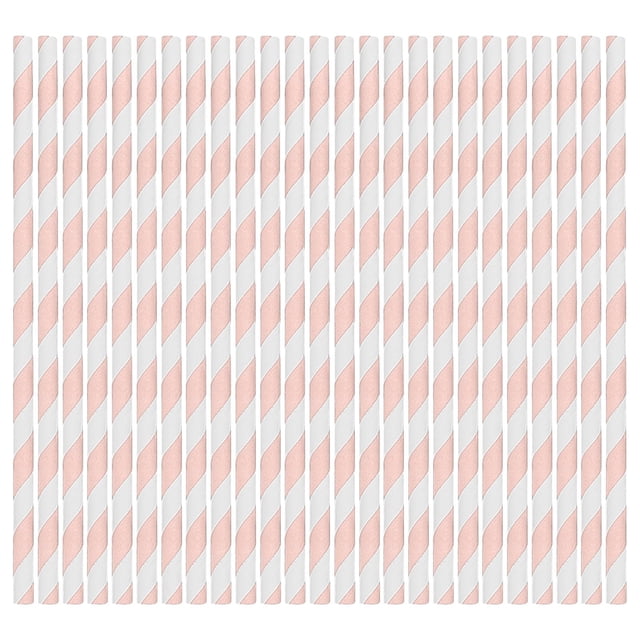 Meitianfacai 100PCS Paper Straws Assorted Colors Striped Drinking Straws For Shakes Cocktail Coffee