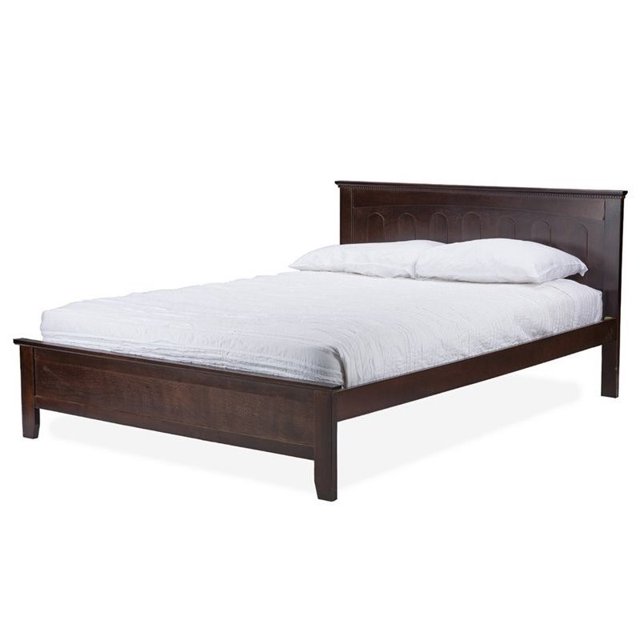 Baxton Studio Spuma Wood Full Panel Bed in Cappuccino