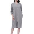 thumbnail image 1 of SNNROO Women Button down Robe 3/4 Sleeve Nightgowns Lightweight Bathrobe Sleepwear Loungewear with Pockets, 1 of 5