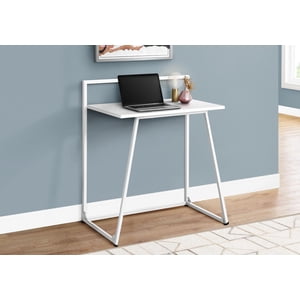 Monarch Specialties Computer Desk, Home Office, Laptop, 30"l, Work, Metal, Laminate, White, Contemporary, Modern