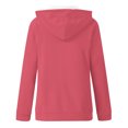 thumbnail image 4 of Timegard Chandails Molletonnés pour Femmes, Chandails à Capuchon à Cordon, Haut à Enfiler, Automne, Décontracté, Ample, Cardigan avec Poches, 4 of 4