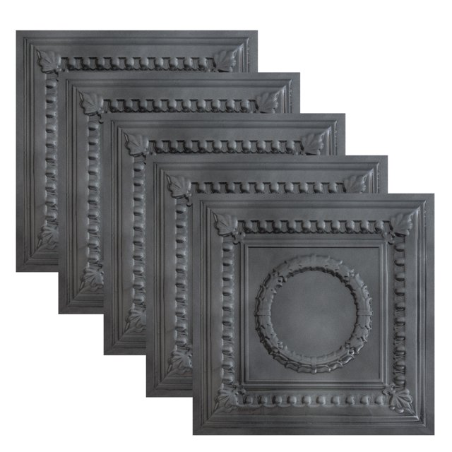 Great Lakes Tin 2ft Ceiling Tiles 5 Pack Premium Tin-Plated Steel Class A Fire Rated