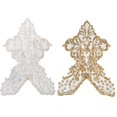 thumbnail image 1 of Robe de Mariée en Organza Or Blanc Cassé à la Main avec Perles et Paillettes, Pièce avant Bricolage, 1 of 3