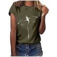 thumbnail image 1 of 2025 Femmes Décontracté Imprimé T-Shirts de Compression pour Femmes T-Shirt Col Rond Manches Courtes T-Shirt pour Femmes Hauts, 1 of 3