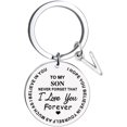 thumbnail image 1 of Heliisoer To My Son Message Keychain Stainless Steel Initial Last Name 26 Letter Family Inspirational Keychain Gift, 1 of 1