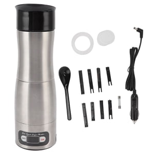 Risegun Portable Coffee Maker, Electric Coffee Machine Portable Coffee Maker for Car Travel Coffee Machine with 12V 24V Cigarette Lighter for Driving Office Home