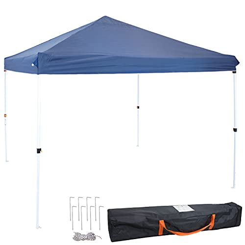 Sunnydaze 12x12 Foot Standard Pop-Up Canopy with Carry Bag - Heavy Duty Portable Straight Leg Folding Outdoor Shade Shelter - Perfect for Tailgating, Parties and Markets - Blue