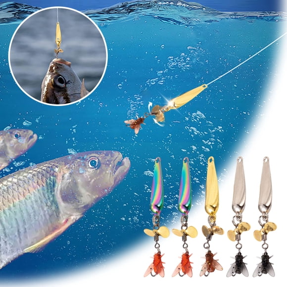 Ainf Universel 5 Pcs Hélice en Métal Alliage Biomimétique 3D avec Queue Flottante et Rotative Rangement Vibration Haute Fréquence et Clignotant
