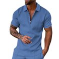 thumbnail image 1 of BOBOGOJP Polo de Golf pour Hommes Performance Séchage Rapide Évacuation de l'Humidité Manches Courtes Décontracté (Bleu,P), 1 of 4