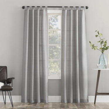 Mainstays 2-Pack Jensen Tab Top Semi-Sheer Window Curtains Panel Pair