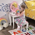 thumbnail image 3 of Costway Vanity Makeup Dressing Table Chair Set Wooden W/ Mirror Drawer, 3 of 10